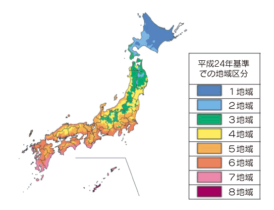 次世代省エネ基準｜地域区分｜地元の工務店で建てる小さな邸宅｜上越・糸魚川・妙高の工務店｜キノイエ｜