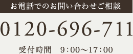 お電話でのお問い合わせご相談 0120-696-711