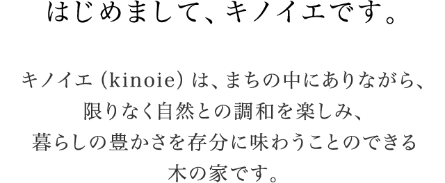 はじめまして、キノイエです。